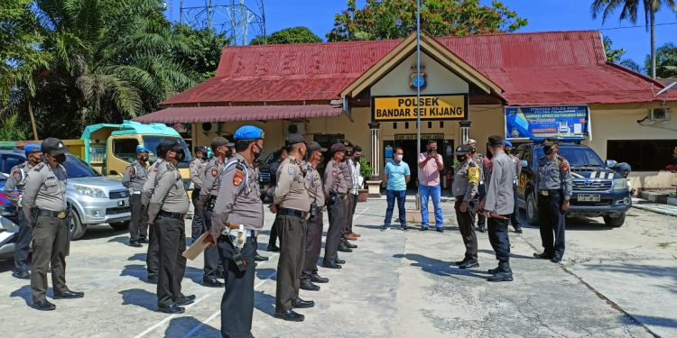 Kapolsek Bandar Sei Kijang Sambut Kunjungan Kerja Kapolres Pelalawan