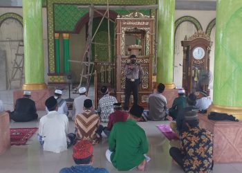 Polsek Pangkalan Kuras Berikan Himbauan Prokes Kepada Jama’ah Masjid Nurul Islam