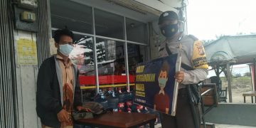 Polsek Bunut Lakukan Imbauan Prokes Terhadap Masyarakat di Sejumlah Titik
