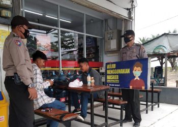 Polsek Lakukan Patroli C3 dan Sosialisasi Prokes di Kecamatan Bunut Pelalawan