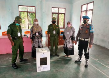 Sukseskan Pilkades di Kabupaten Pelalawan, Polsek Pangkalan Kuras Kawal TPS di Wilayah Binaan