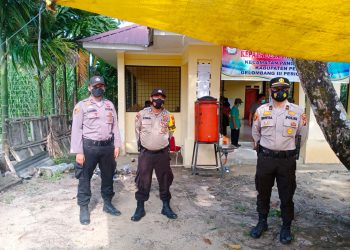 Polsek Pangkalan Kuras Kawal Giat Pilkades dan Perhitungan Suara di Sejumlah Desa Wilayah Binaan