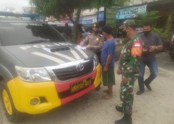 Polsek Pangkalan Kerinci Cek Penerapan Prokes Warga