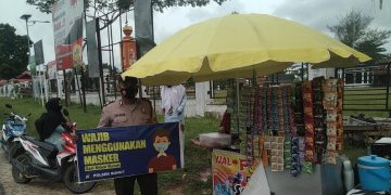 Polisi Gelar Patroli C3 dan Sosialisasi Prokes di Kecamatan Bunut Pelalawan