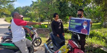 Giat Akhir Pekan, Polsek Teluk Meranti Lakukan Penertiban Prokes