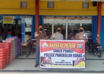 Polsek Pangkalan Kuras Gelar Saber Pungli, Sosialisasikan Terhadap Penjaga Parkir