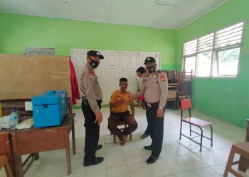 Polsek Pangkalan Lesung Monitor Giat Vaksinasi Anak Sekolah