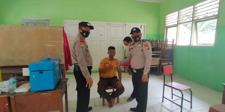 Polsek Pangkalan Lesung Monitor Giat Vaksinasi Anak Sekolah