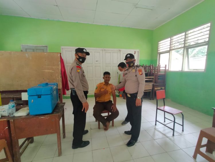 Polsek Pangkalan Lesung Monitor Giat Vaksinasi Anak Sekolah