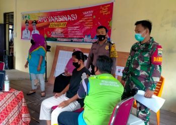 Dukung Percepatan Vaksinasi Covid-19, Polsubsektor Pelalawan Kembali Gelar Pengamanan Vaksinasi