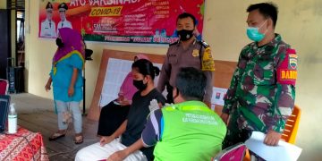 Dukung Percepatan Vaksinasi Covid-19, Polsubsektor Pelalawan Kembali Gelar Pengamanan Vaksinasi