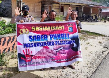 Sapu Bersih Pungli di Wilkum, Polsubsektor Pelalawan Lakukan Sosialisasi