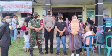 Polsubsektor Pelalawan Amankan Giat Vaksinasi di Desa Batang Nilo Kecil