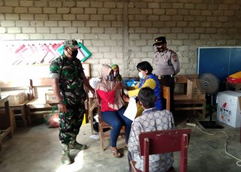 Kapolsek Ukui bersama Camat dan TNI Tinjau Vaksinasi di Dusun Toro