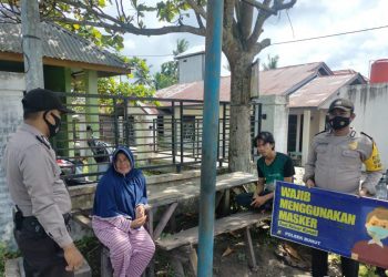 Sambangi Warga, Polsek Bunut Terus Gelar  Sosialisasi Prokes