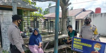 Sambangi Warga, Polsek Bunut Terus Gelar  Sosialisasi Prokes