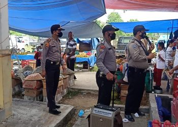 Polsek Pangkalan Lesung Perketat Yustisi, Gencarkan Imbauan Prokes dan Vaksinasi