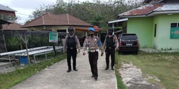 Personil Polsek Bunut Lakukan Penjagaan di Mako