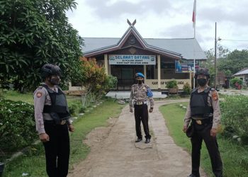 Polsek Bunut Siagakan Personel Jaga Keamanan Mako