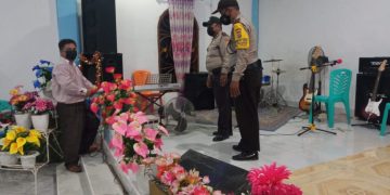Kegiatan Ibadah Tahun Baru di 10 Gereja Kecamatan Langgam di Pantau Polisi