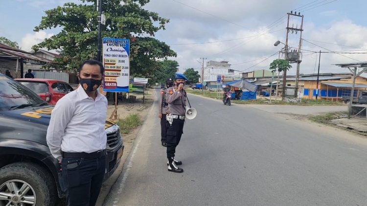 Polsek Pangkalan Kuras Gelar Penling Ajak Masyarakat Ikut Vaksinasi di Puskesmas Terdekat