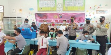 Polsek Pangkalan Lesung Buka Layanan  Vaksinasi Covid-19 di Sekolah