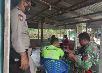 Polsek Langgam Terus Lakukan Vaksinasi