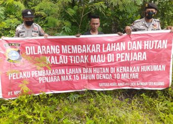 Polsek Bandar Sei Kijang Lakukan Pencegahan Karhutla Dini, Ini Caranya