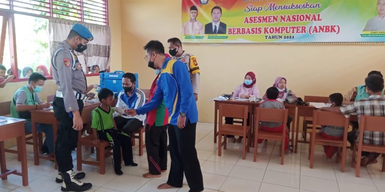 Polsek Pangkalan Lesung Vaksinasi Anak Usia 6-11 Tahun dan Lansia