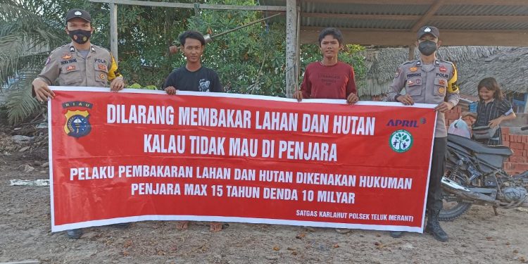 Antisipasi Titik Api, Polsek Teluk Meranti Sosialisasi Larangan Karhutla