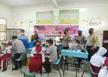 Polsek Pangkalan Lesung Kembali Selenggarakan Vaksinasi Covid-19 Terhadap Anak Sekolah