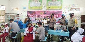 Polsek Pangkalan Lesung Kembali Selenggarakan Vaksinasi Covid-19 Terhadap Anak Sekolah