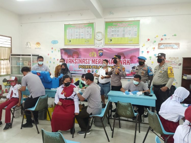 Polsek Pangkalan Lesung Kembali Selenggarakan Vaksinasi Covid-19 Terhadap Anak Sekolah