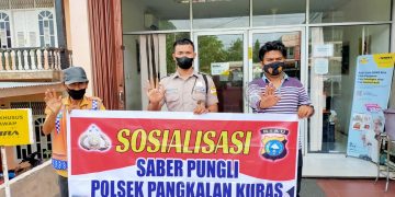 Polsek Pangkalan Kuras Tetap Semangat Sosialisasikan Saber Pungli Terhadap Masyarakat