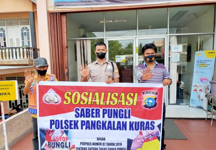 Polsek Pangkalan Kuras Tetap Semangat Sosialisasikan Saber Pungli Terhadap Masyarakat