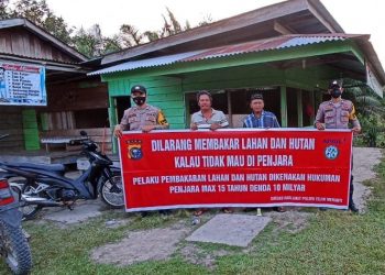 Polsek Teluk Meranti Rutin Lakukan Himbauan Larangan Bakar Lahan, Ini Tujuannya