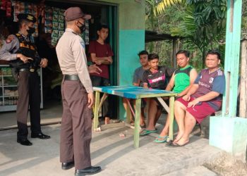 Polsek Langgam Gelar Operasi Yustisi Prokes Covid-19