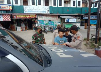 Monitoring Prokes, Polsek Pangkalan Kerinci Jaring 3 Pelanggar