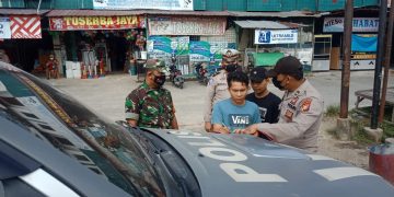 Monitoring Prokes, Polsek Pangkalan Kerinci Jaring 3 Pelanggar