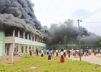 Pondok Pesantren di Desa Pematang Berangan Rokan Hulu Terbakar Saat Santri Shalat