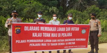 Sosialisasi Karhutla, Polsek Teluk Meranti Sasar Masyarakat Lintas Bono