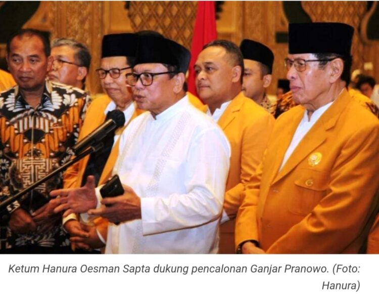 Partai Hanura Susul PDIP Dukung Ganjar Pranowo Capres 2024