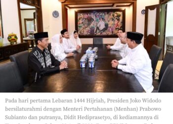 Hari Pertama Lebaran Prabowo Silaturahmi Ke Kediaman Presiden Joko Widodo di Surakarta