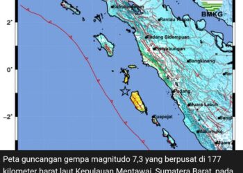 Status Waspada Peringatan Tsunami, Gempa Magnitudo 7.3 Guncang Sumbar dan Sekitarnya