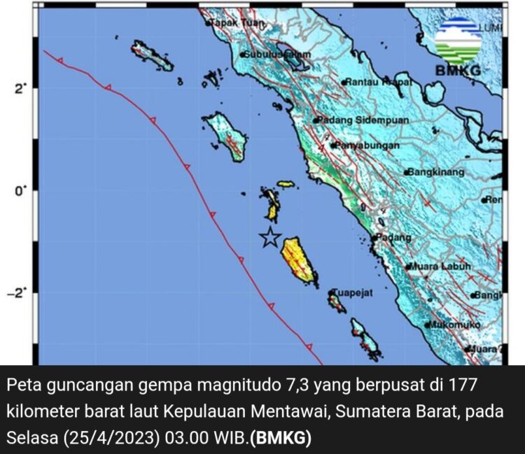 Status Waspada Peringatan Tsunami, Gempa Magnitudo 7.3 Guncang Sumbar dan Sekitarnya