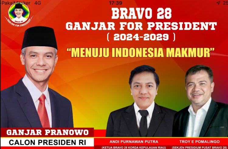Dipercaya Sebagai Korda Kepri Tim Bravo 28, Purnawan Putra : Siap Menangkan Pak Ganjar Presiden 2024