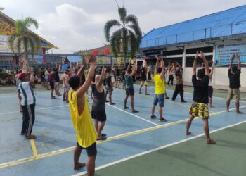 Gaya Hidup Sehat, Warga Binaan Lapas Pekanbaru Rutin Laksanakan Senam Pagi