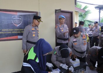 Polres Kampar Tes Urin Dadakan, Jaga Integritas Bhabinkamtibmas