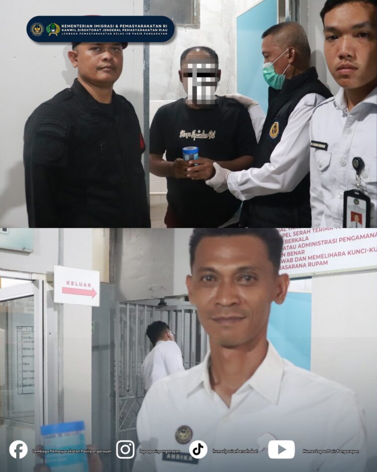 Dukung 15 Program Aksi Kemenimipas, Ditjenpas Riau Laksanakan Tes Urine di Lapas Pasir Pangarayan