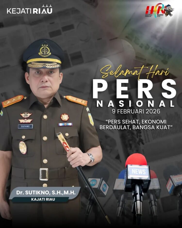 Kepala Kejaksaan Tinggi RiauSutikno,Ucapan Selamat Hari Pers Nasional 2026